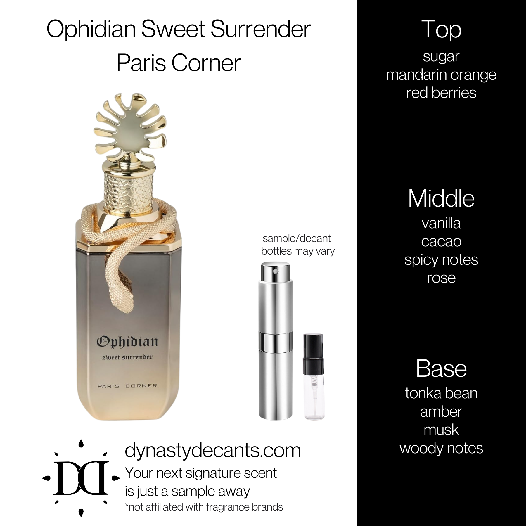 Ophidian Sweet Surrender by Paris Corner | Fragrance Sample | Decant