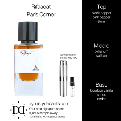 Rifaaqat by Paris Corner | Fragrance Sample | Decant