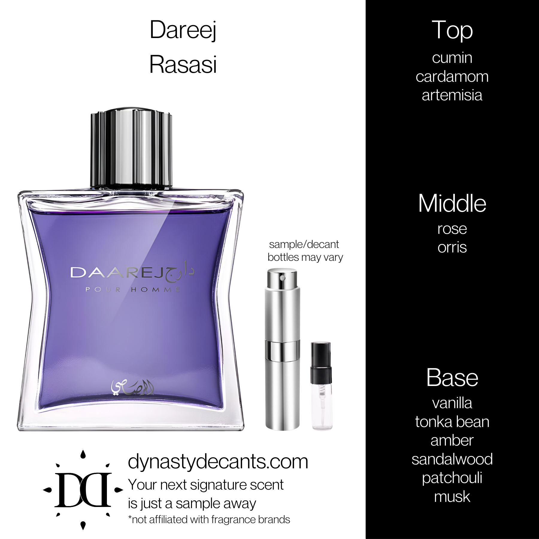 Dareej by Rasasi | Fragrance Sample | Decant