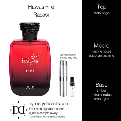 Hawas Fire by Rasasi | Fragrance Sample | Decant