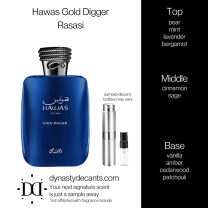 Hawas Gold Digger by Rasasi | Fragrance Sample | Decant