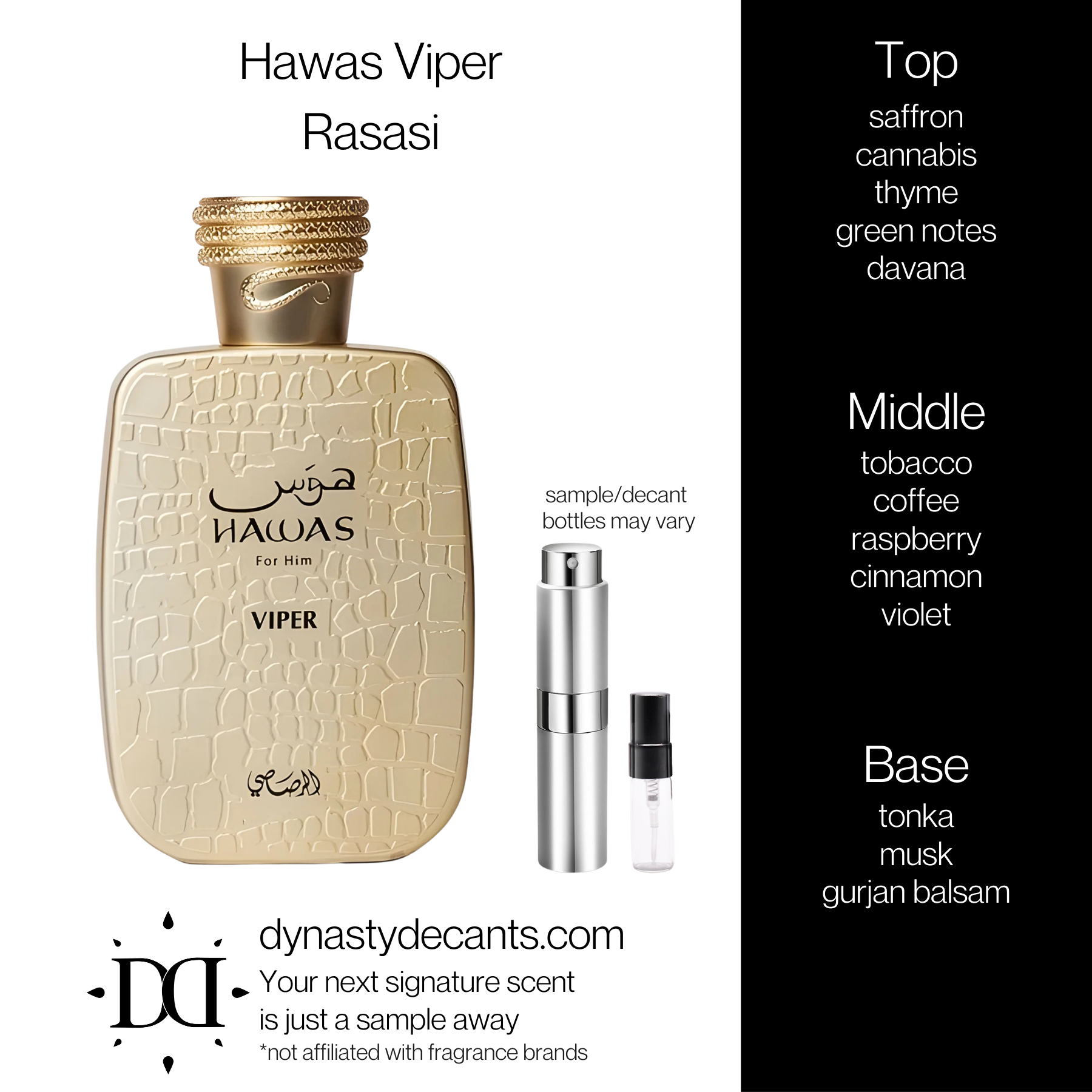 Hawas Viper by Rasasi | Fragrance Sample | Decant