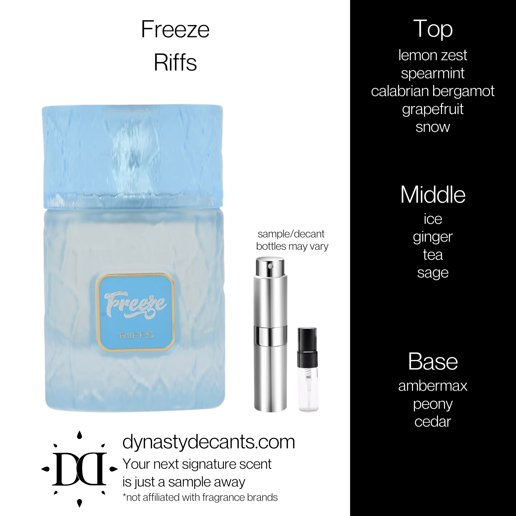 Freeze by Riffs | Fragrance Sample | Decant