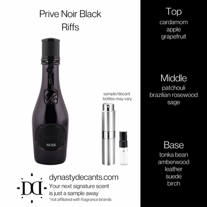 Prive Noir Black by Riffs | Fragrance Sample | Decant