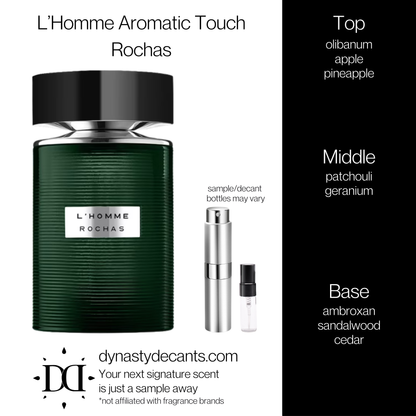 L'homme Aromatic Touch by Rochas | Fragrance Sample | Decant