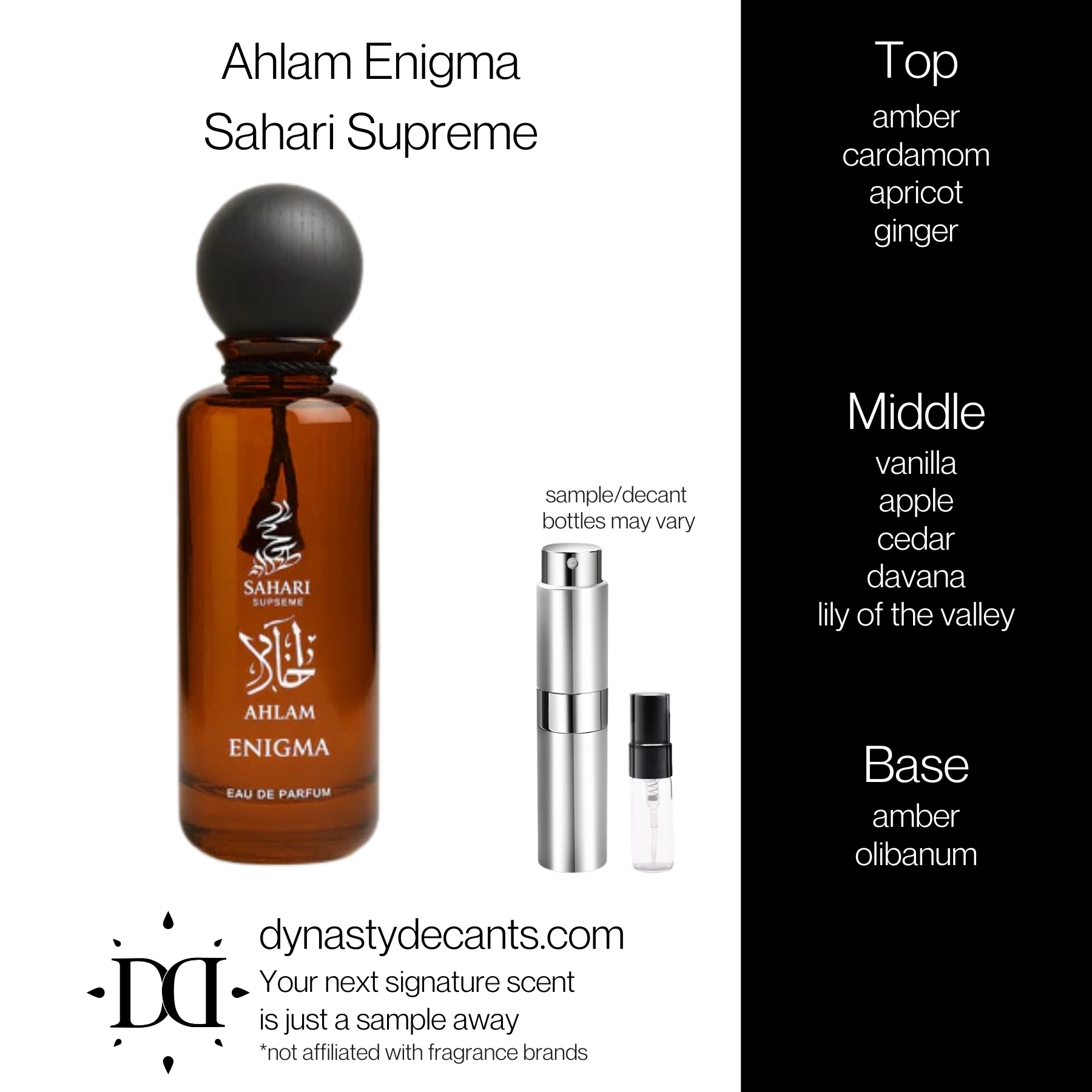 Ahlam Enigma by Sahari Supreme | Fragrance Sample | Decant