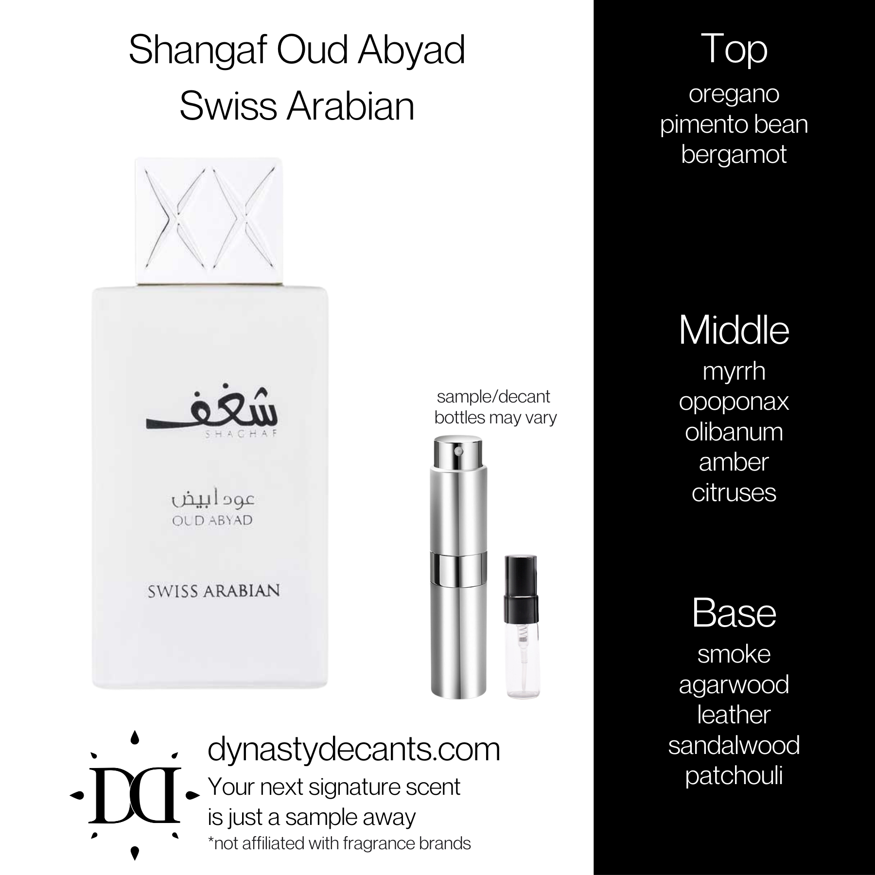 Shangaf Oud Abyad by Swiss Arabian | Fragrance Sample | Decant