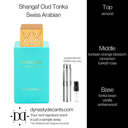 Shangaf Oud Tonka by Swiss Arabian | Fragrance Sample | Decant
