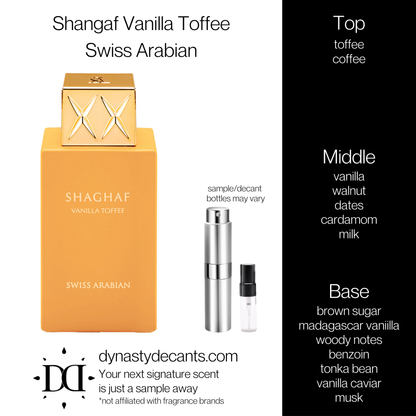 Shangaf Oud Vanilla Toffee by Swiss Arabian | Fragrance Sample | Decant