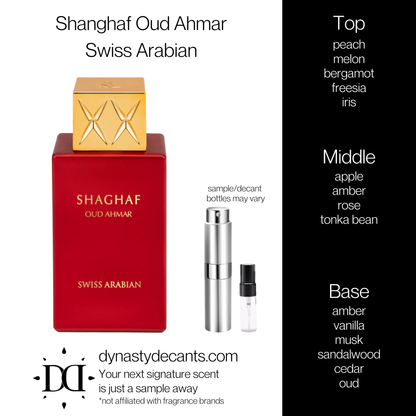 Shanghaf Oud Ahmar by Swiss Arabian | Fragrance Sample | Decant