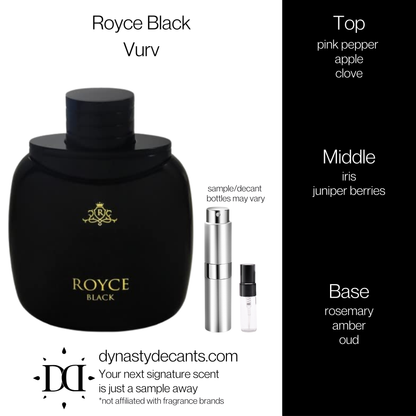Royce Black by Vurv | Fragrance Sample | Decant