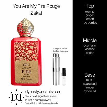You Are My Fire Rouge by Zakat | Fragrance Sample | Decant
