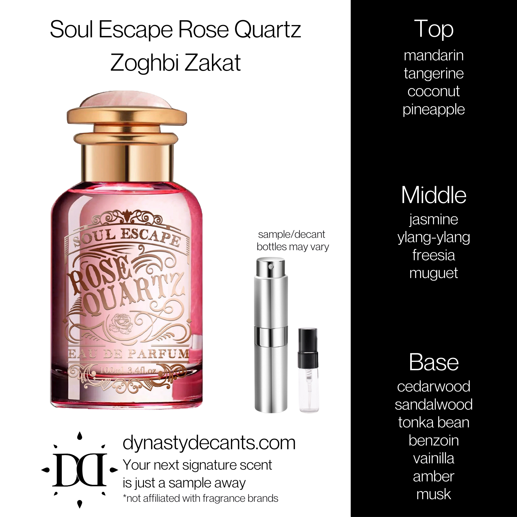 Soul Escape Rose Quartz by Zoghbi (Zakat) | Fragrance Sample | Decant