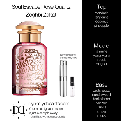 Soul Escape Rose Quartz by Zoghbi (Zakat) | Fragrance Sample | Decant