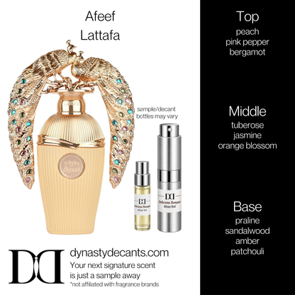 Fragrance sample bottle for Afeef by Lattafa