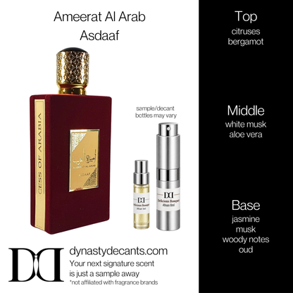 Fragrance sample bottle for Ameerat Al Arab by Asdaaf