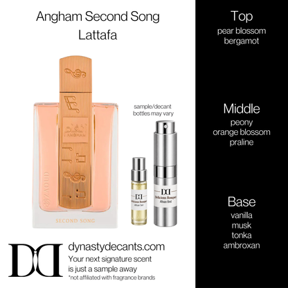 Fragrance sample bottle for Angham Second Song by Lattafa