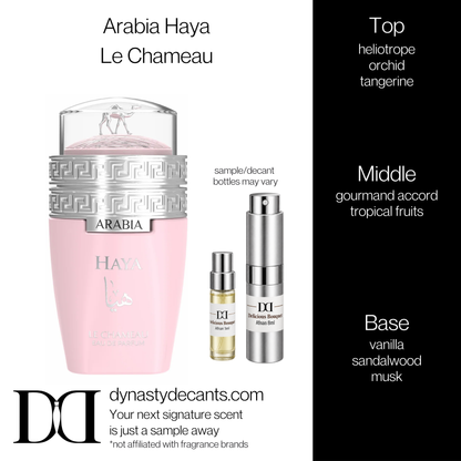 Fragrance sample bottle for Arabia Haya by Le Chameau