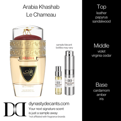Fragrance sample bottle for Arabia Khashab by Le Chameau