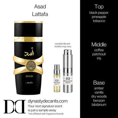 Fragrance sample bottle for Asad by Lattafa