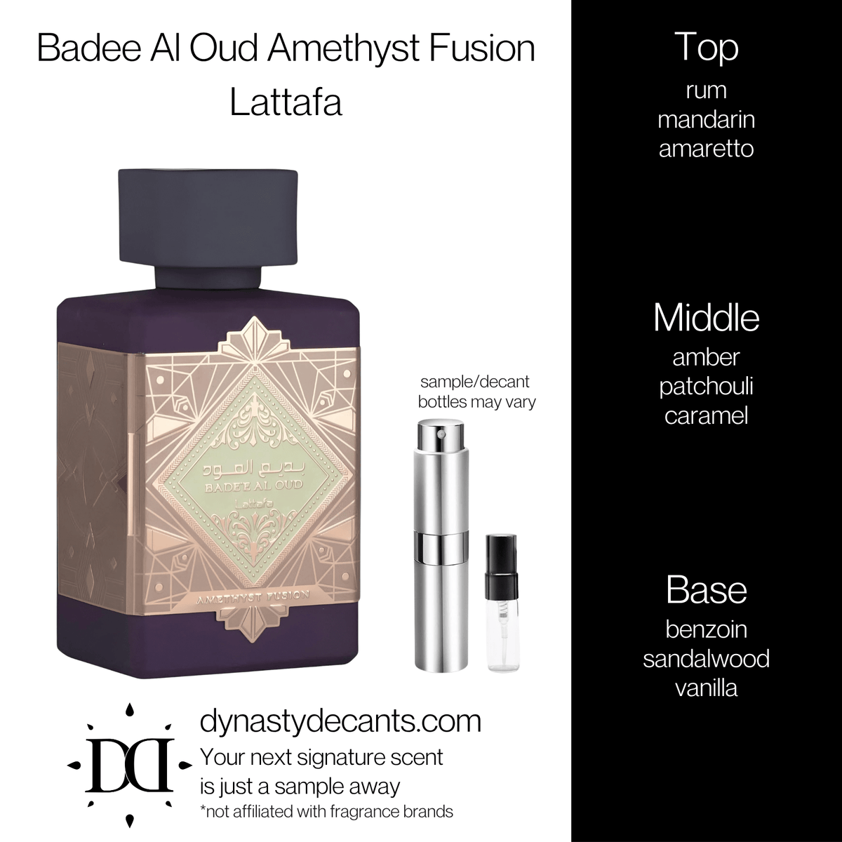 Badee Al Oud Amethyst Fusion by Lattafa | Fragrance Sample | Decant - Dynasty Decants