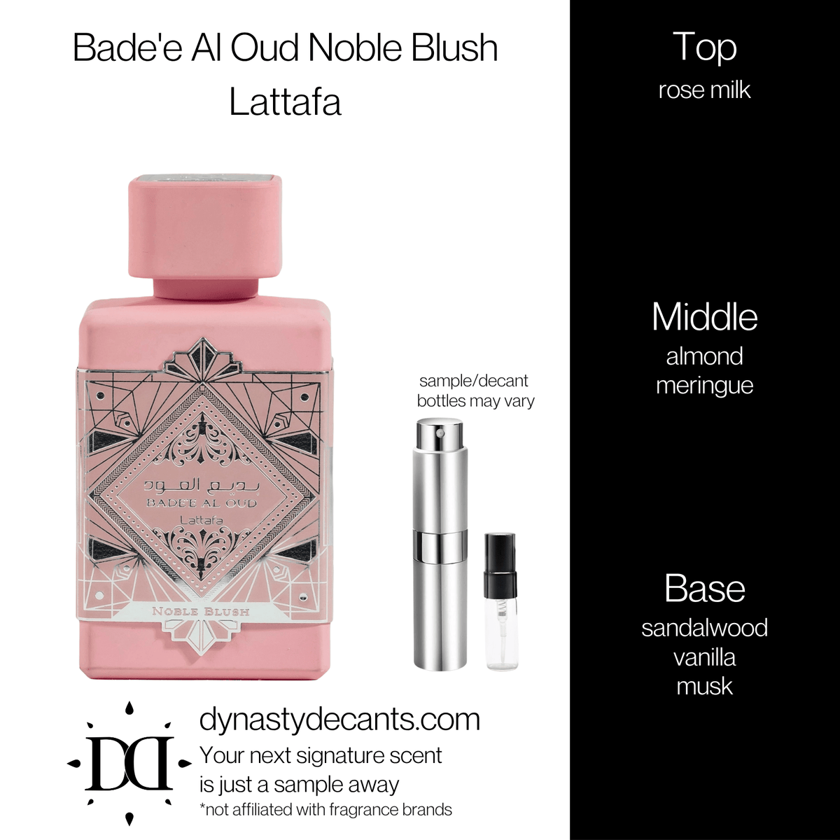 Bade'e Al Oud Noble Blush by Lattafa | Fragrance Sample | Decant - Dynasty Decants