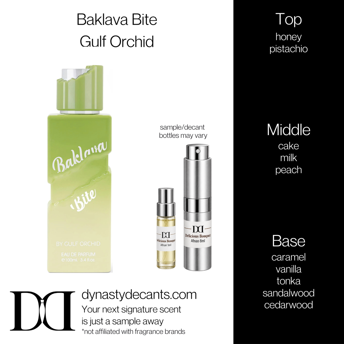 Fragrance sample bottle for Baklava Bite by Gulf Orchid