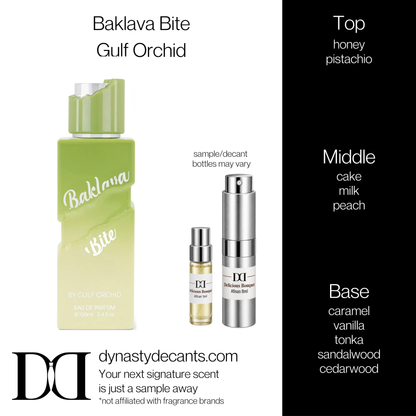 Fragrance sample bottle for Baklava Bite by Gulf Orchid