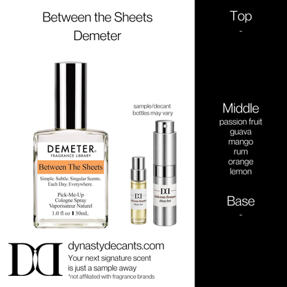 Fragrance sample bottle for Between The Sheets by Demeter