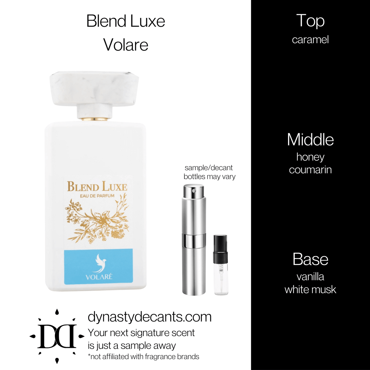 Fragrance sample bottle for Blend Luxe by Volare