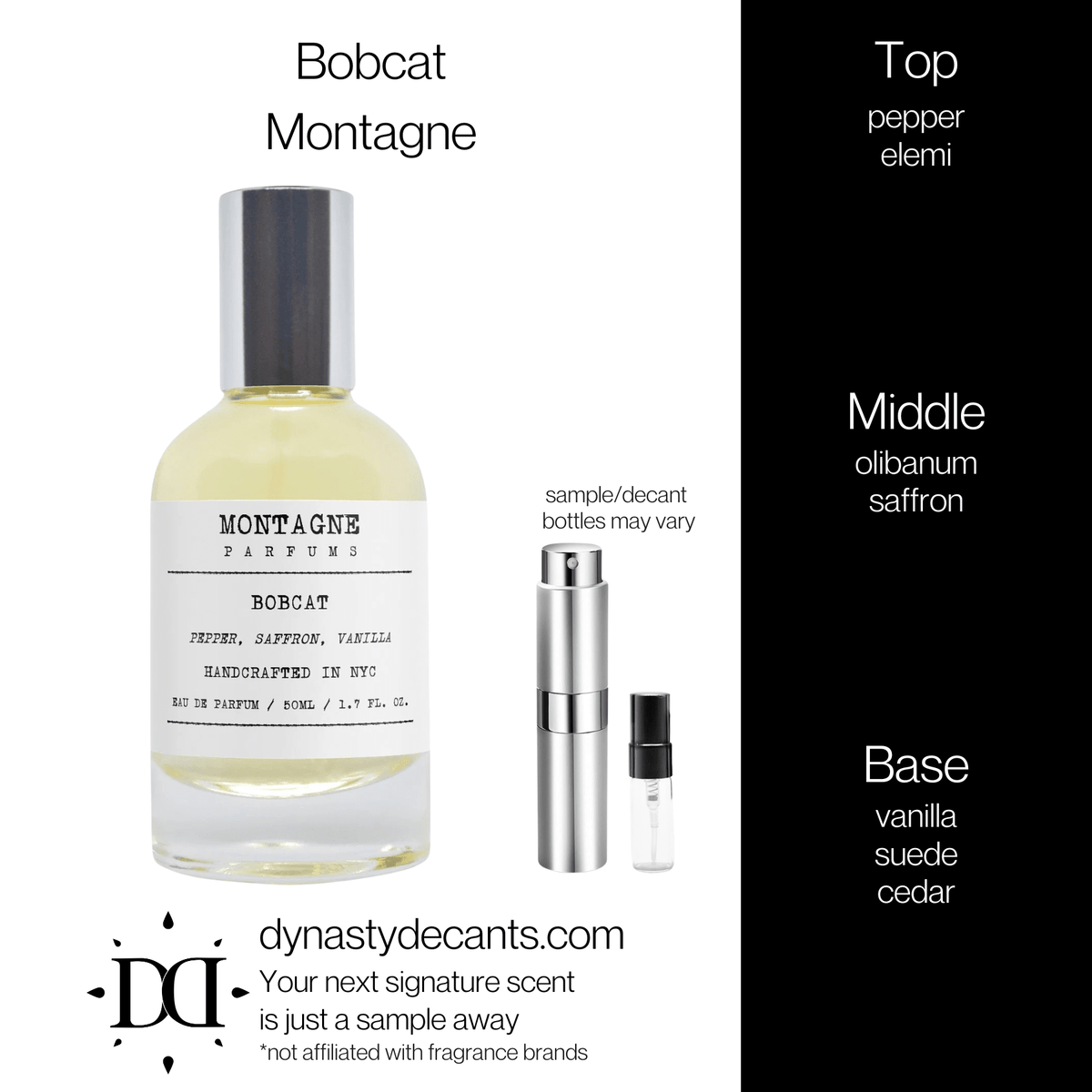 Fragrance sample bottle for Bobcat by Montagne