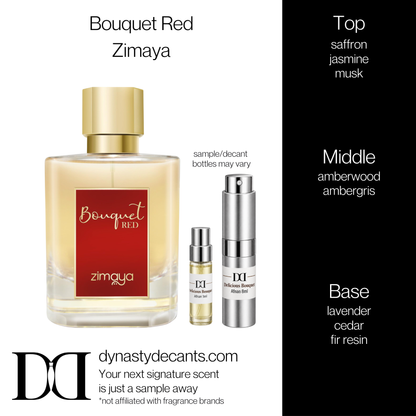 Fragrance sample bottle for Bouquet Red by Zimaya