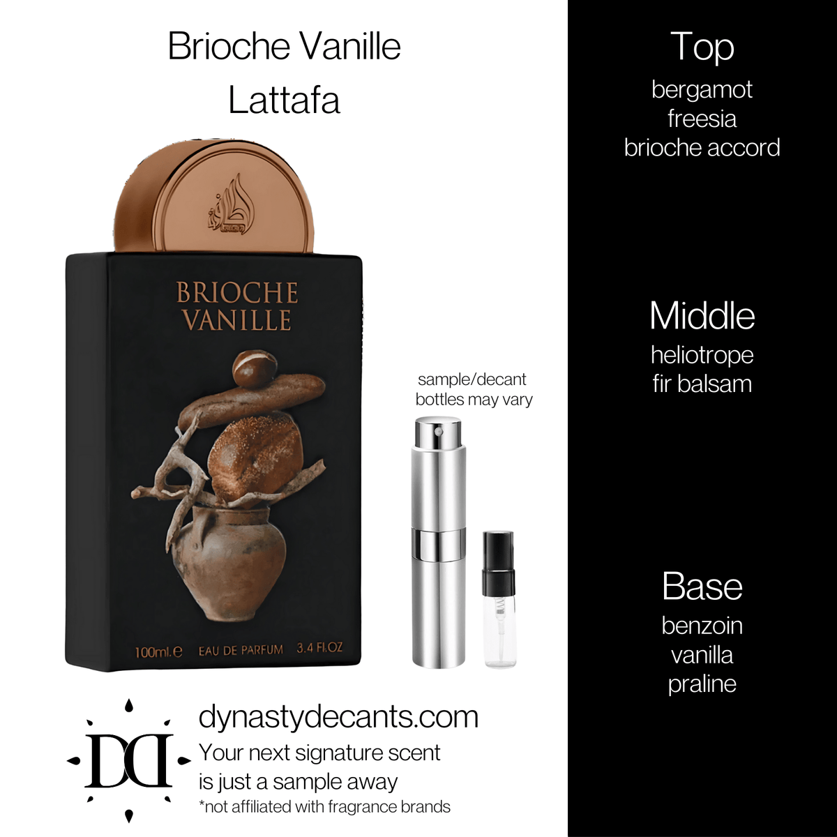 Fragrance sample bottle for Brioche Vanille by Lattafa