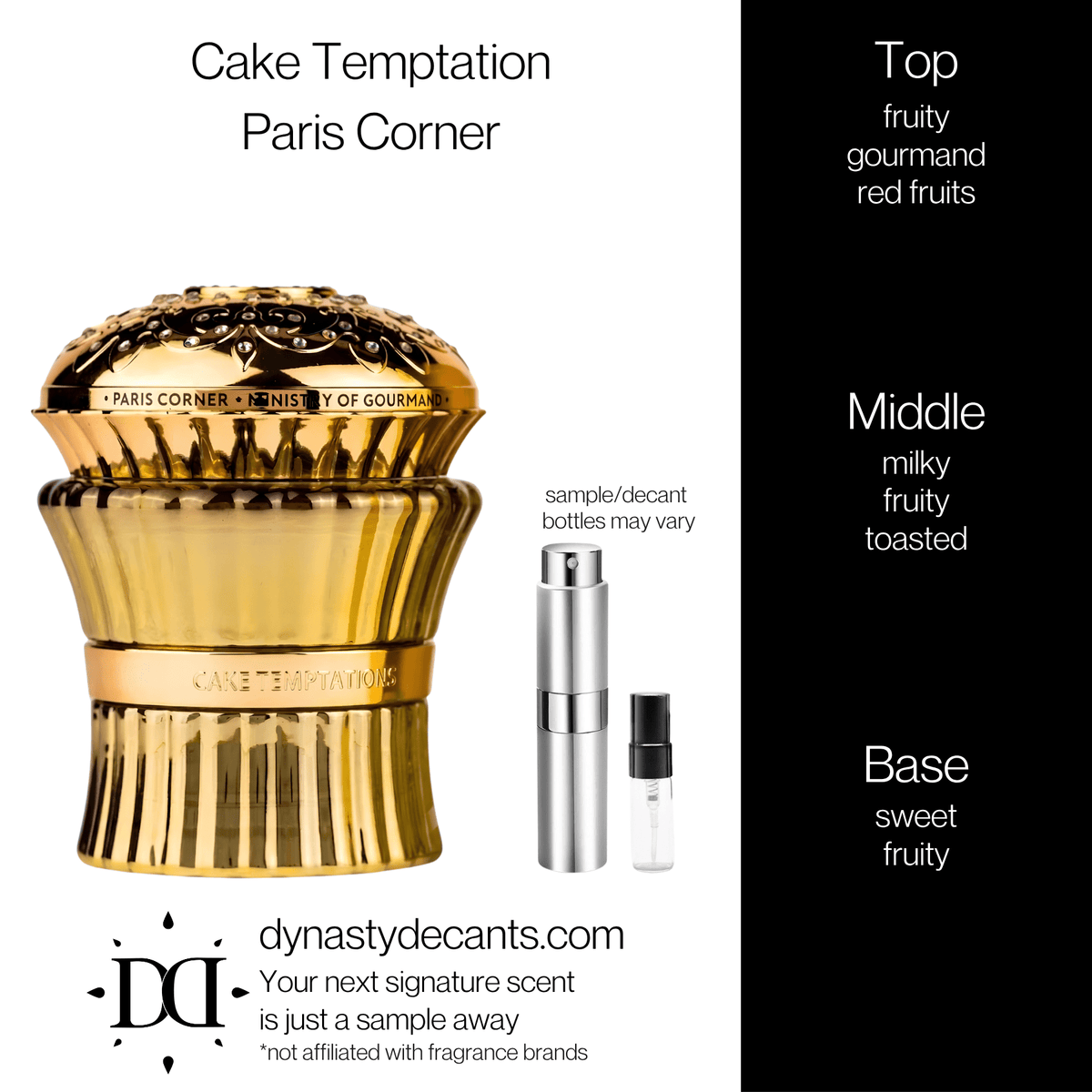Cake Temptation by Paris Corner | Fragrance Sample | Decant - Dynasty Decants