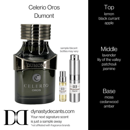 Fragrance sample bottle for Celerio Oros by Dumont