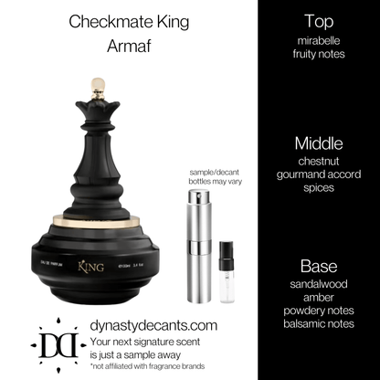 Fragrance sample bottle for Checkmate King by Armaf