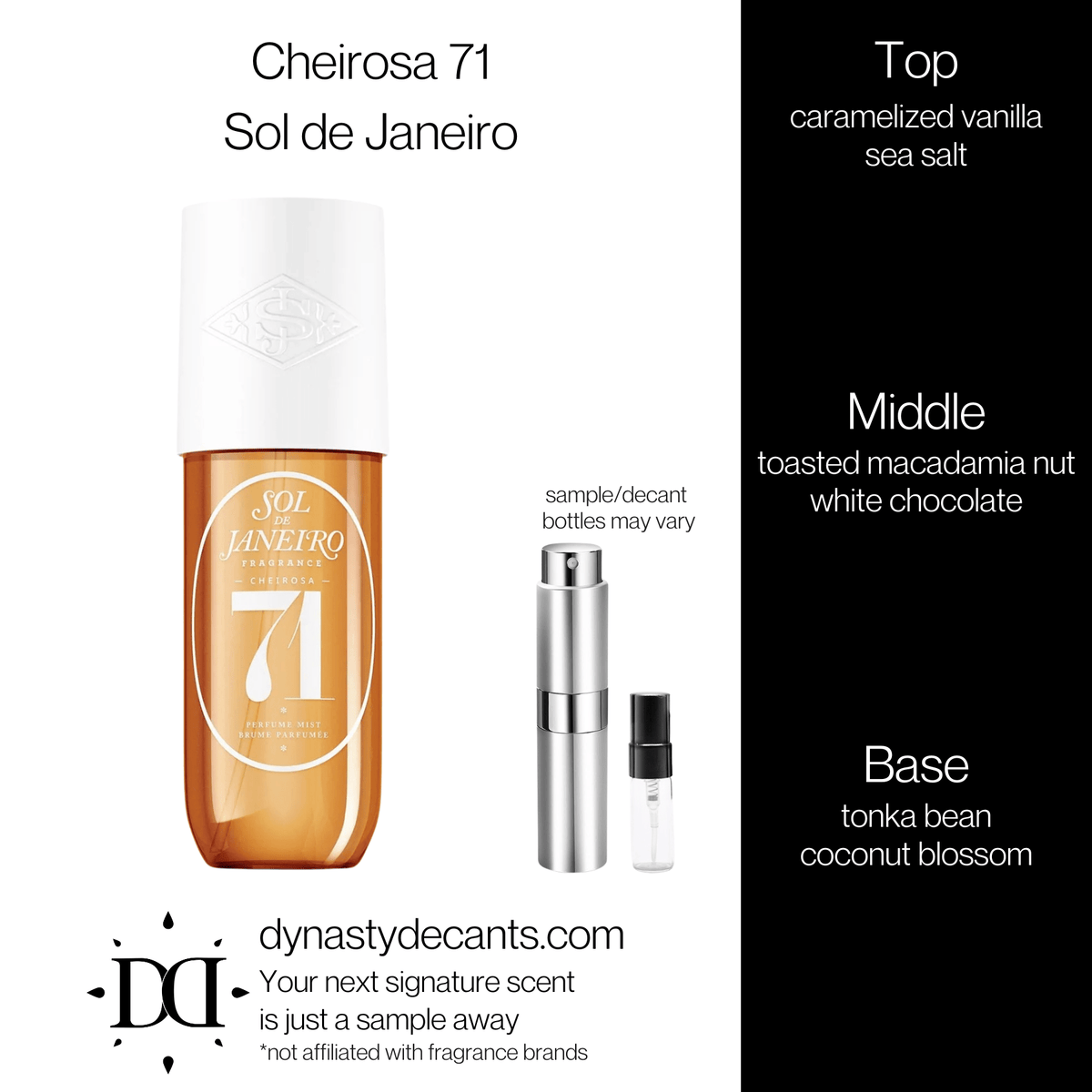 Fragrance sample bottle for Cheirosa 71 by Sol de Janeiro