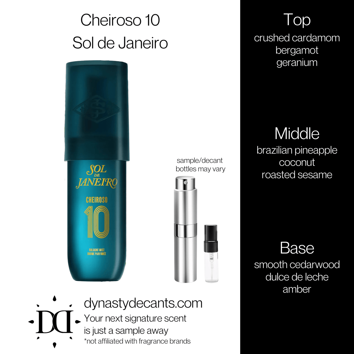Fragrance sample bottle for Cheiroso 10 by Sol de Janeiro