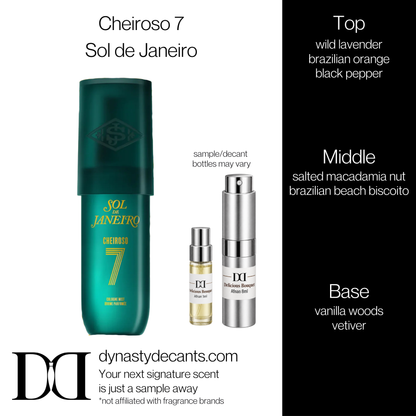 Fragrance sample bottle for Cheiroso 7 by Sol de Janeiro