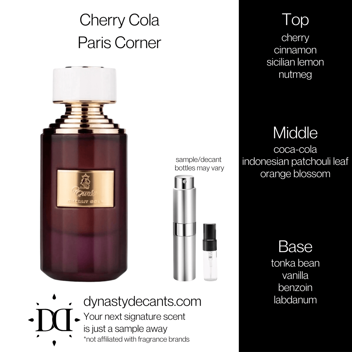 Fragrance sample bottle for Cherry Cola by Paris Corner
