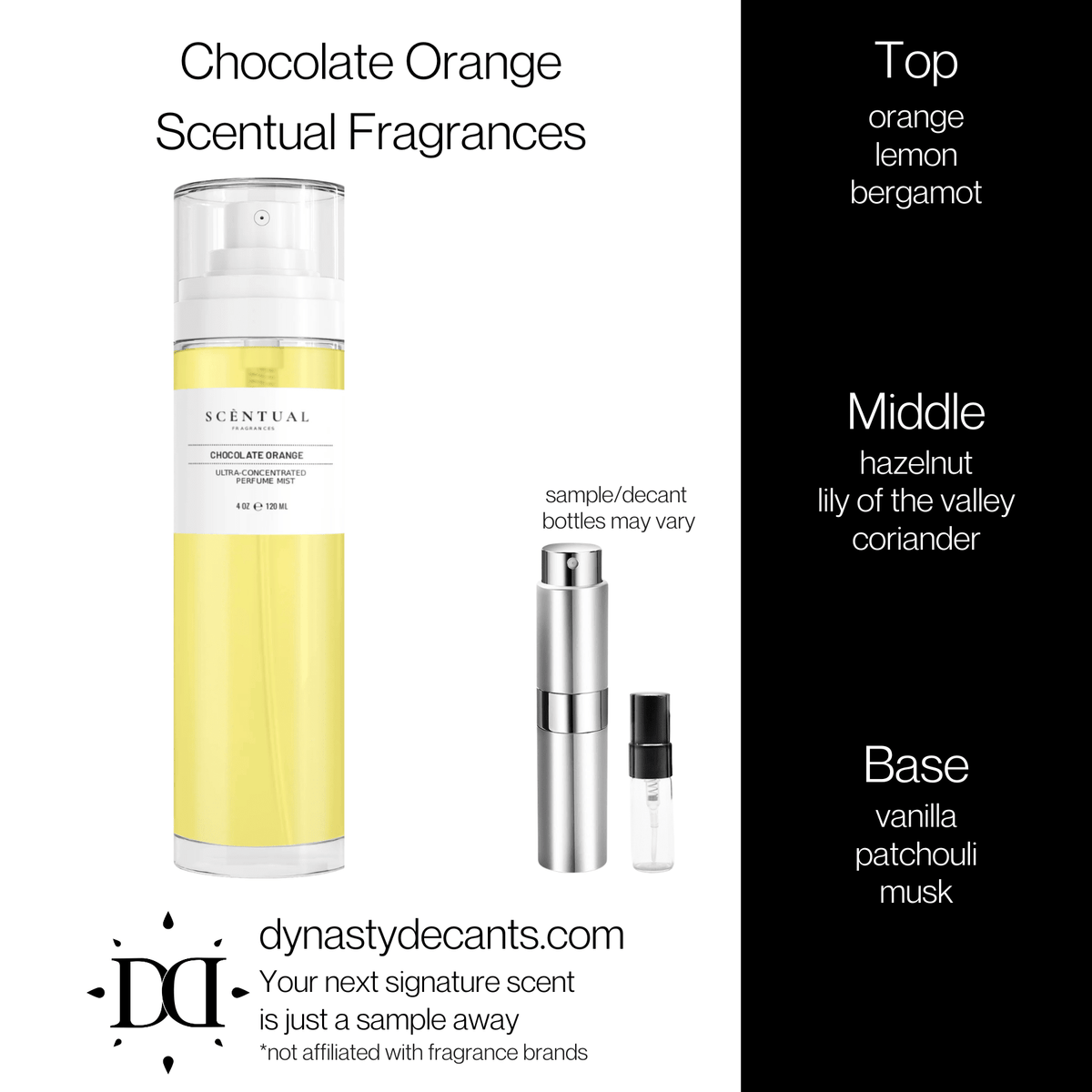 Fragrance sample bottle for Chocolate Orange by Scentual Fragrances