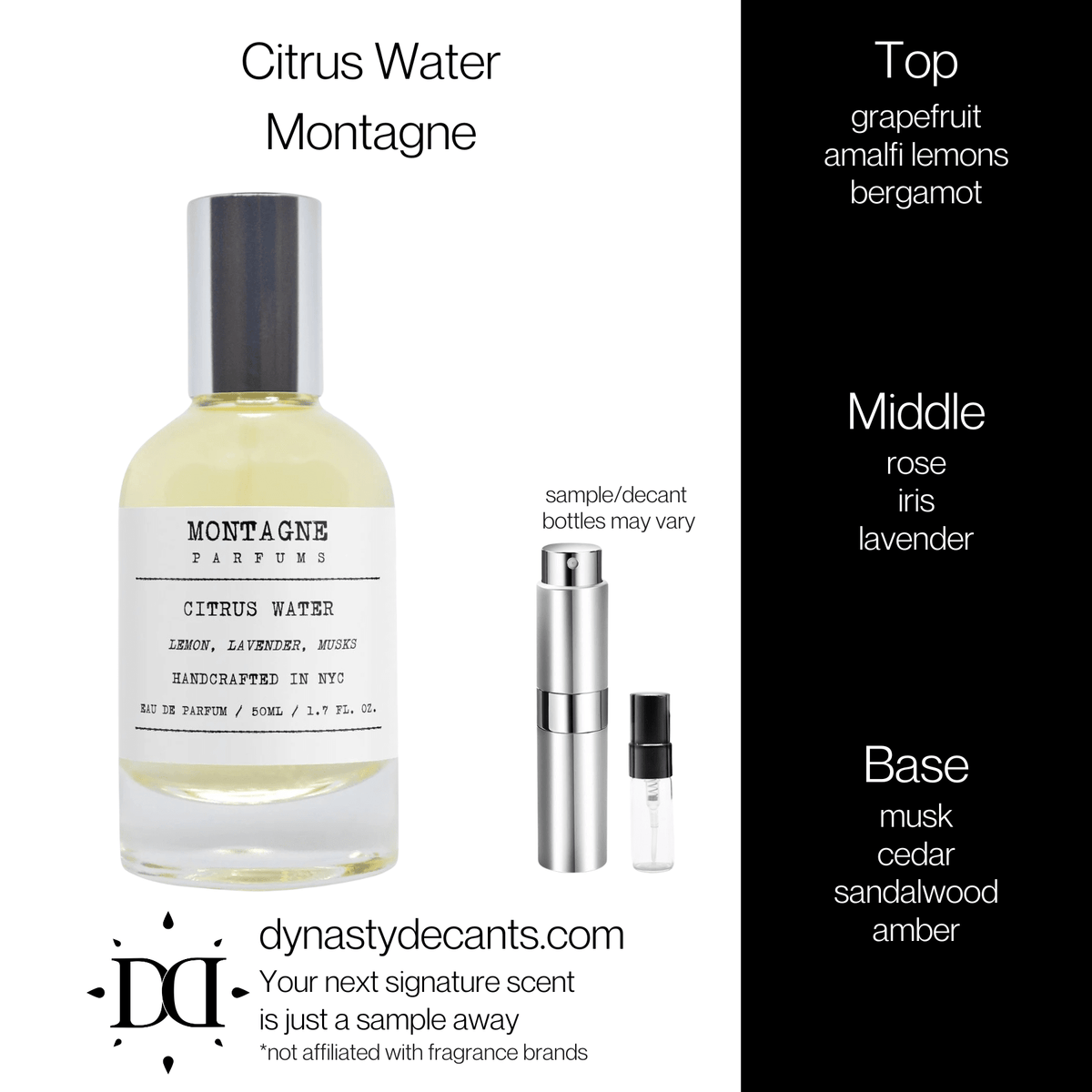 Fragrance sample bottle for Citrus Water by Montagne