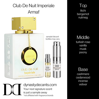 Fragrance sample bottle for Club De Nuit Imperiale by Armaf