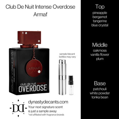 Club De Nuit Intense Overdose by Armaf | Fragrance Sample | Decant - Dynasty Decants