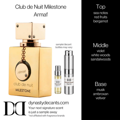 Fragrance sample bottle for Club de Nuit Milestone by Armaf