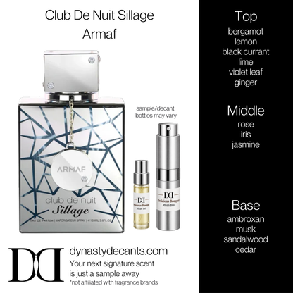 Fragrance sample bottle for Club De Nuit Sillage by Armaf