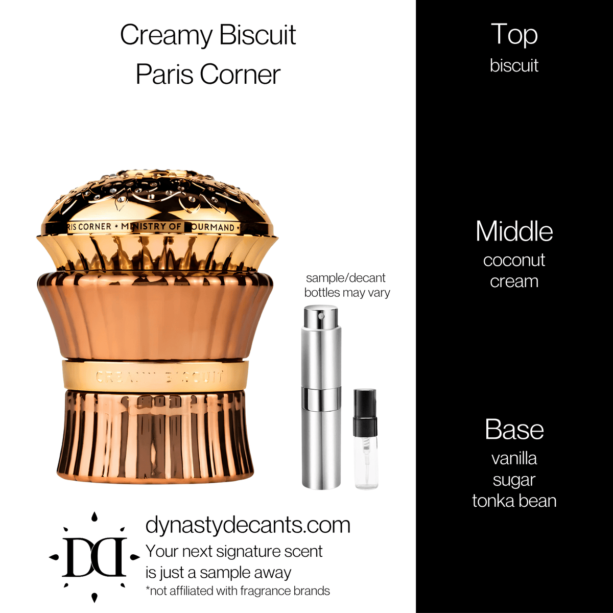 Creamy Biscuit by Paris Corner | Fragrance Sample | Decant - Dynasty Decants