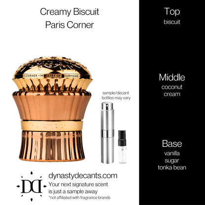 Creamy Biscuit by Paris Corner | Fragrance Sample | Decant - Dynasty Decants