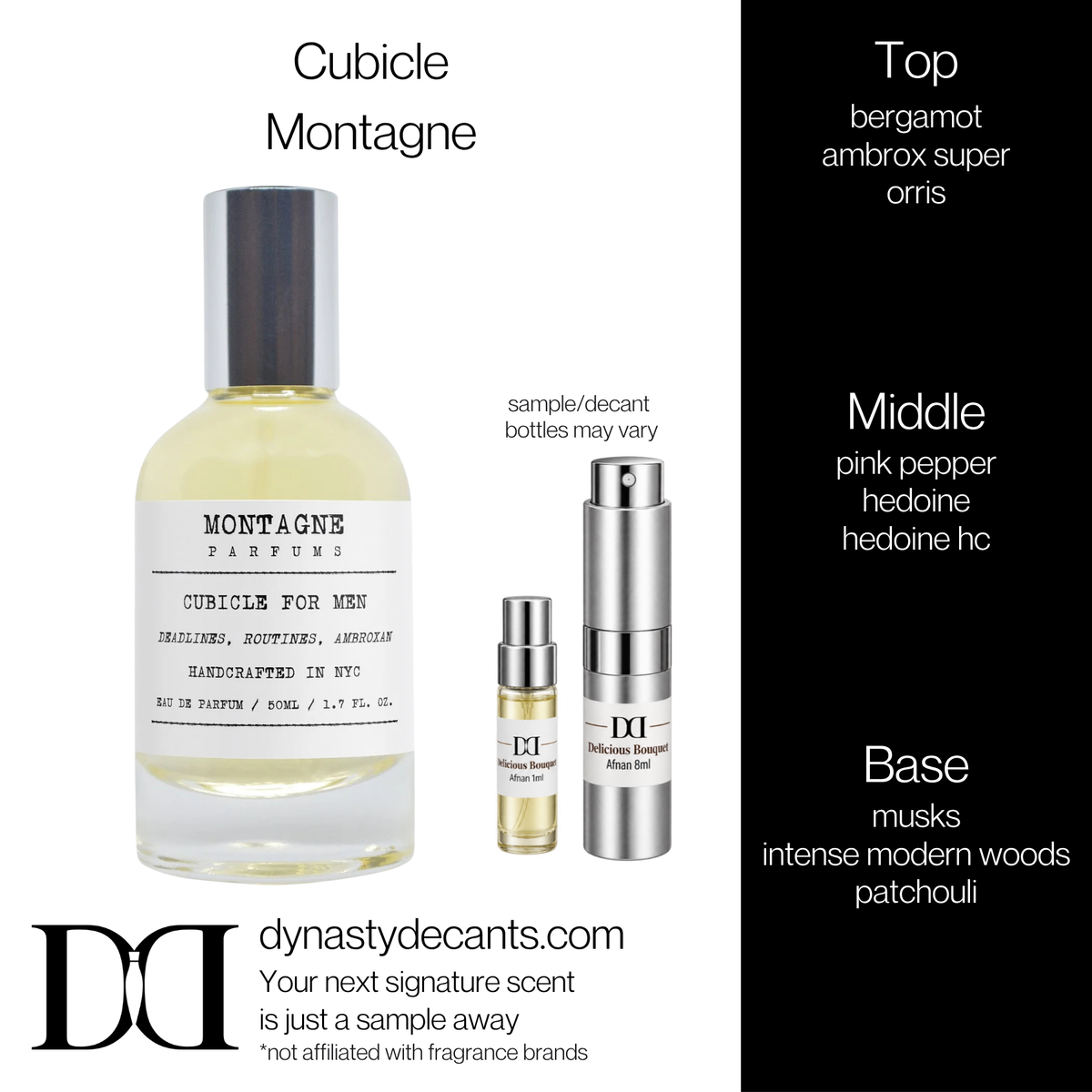 Fragrance sample bottle for Cubicle by Montagne