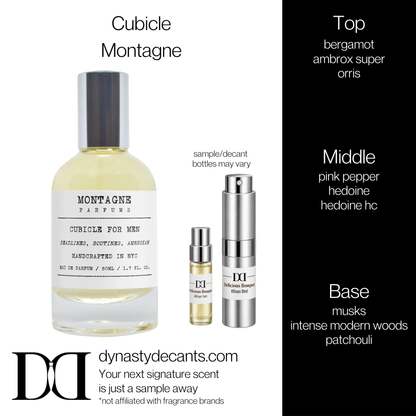 Fragrance sample bottle for Cubicle by Montagne
